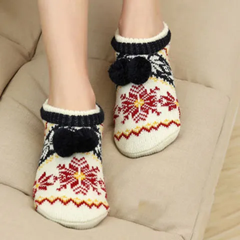 Acrylic Slipper Socks for Women - Non-Slip