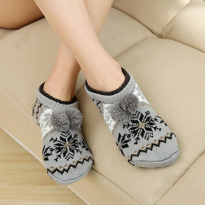 Acrylic Slipper Socks for Women - Non-Slip
