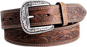 ARIAT Men's Floral Stamped Leather Belt