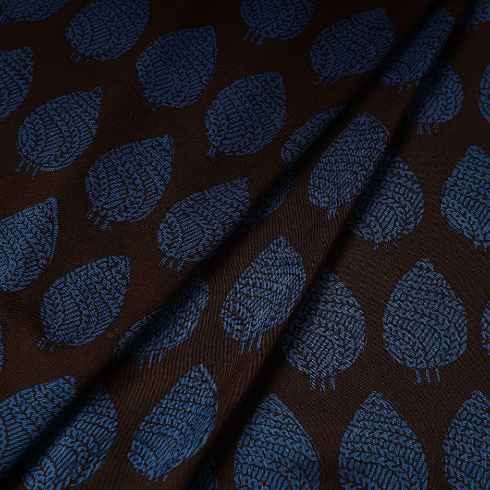 Black - Bagh Block Printed Modal Silk Fabric