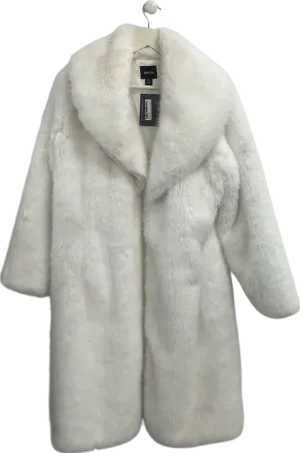 boohoo White Faux Fur Coat UK 12