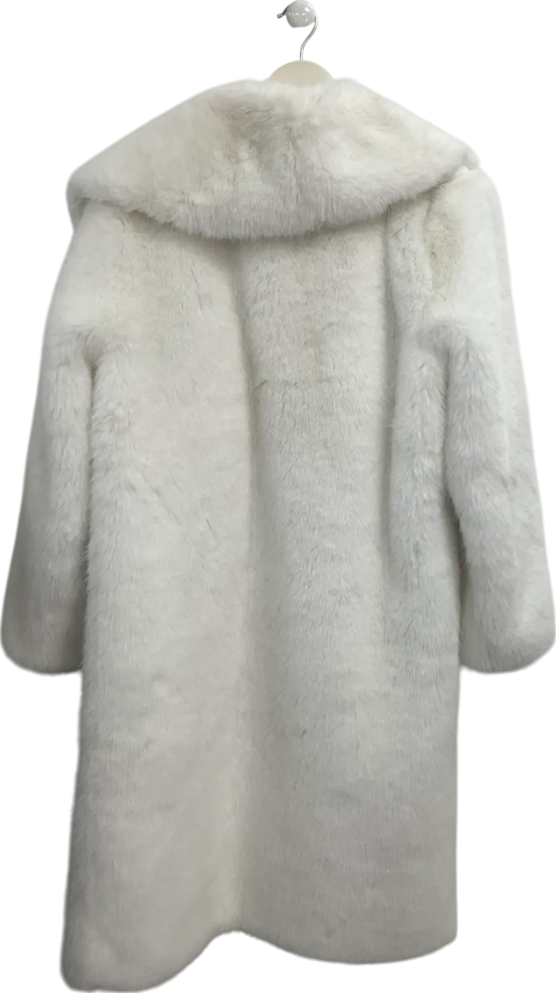boohoo White Faux Fur Coat UK 12