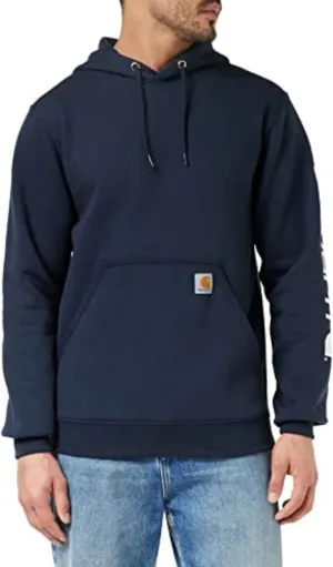 Carhartt Men's Midweight Signature Sleeve Logo Hooded Sweatshirt