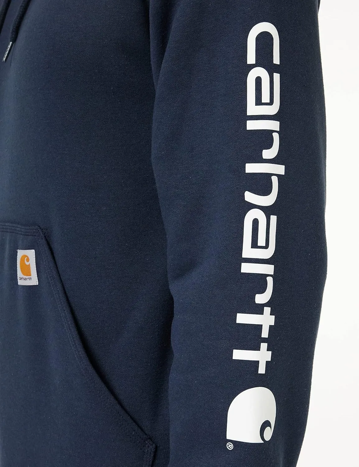 Carhartt Men's Midweight Signature Sleeve Logo Hooded Sweatshirt