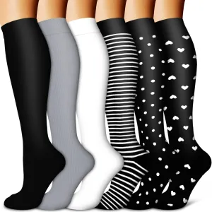 Copper Compression Socks for Women & Men (6 pairs) - Best Support for Nurses, Running, Hiking, Recovery