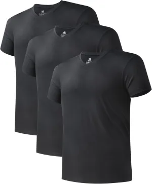 DAVID ARCHY Men's Undershirt Bamboo Rayon Moisture-Wicking V-Neck T-Shirts Stretch Tees for Men, 3 or 5 Pack