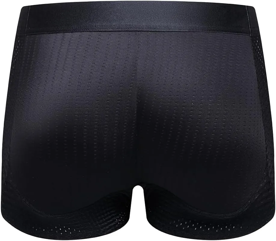 JOCKMAIL Mens Butt Padded Underwear Mens Mesh Shapewear Boxer Briefs with Butt Enhancing Pads