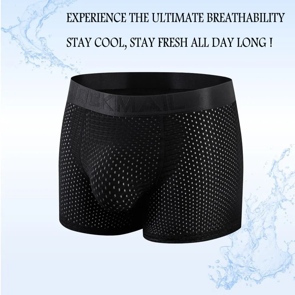 JOCKMAIL Mens Butt Padded Underwear Mens Mesh Shapewear Boxer Briefs with Butt Enhancing Pads