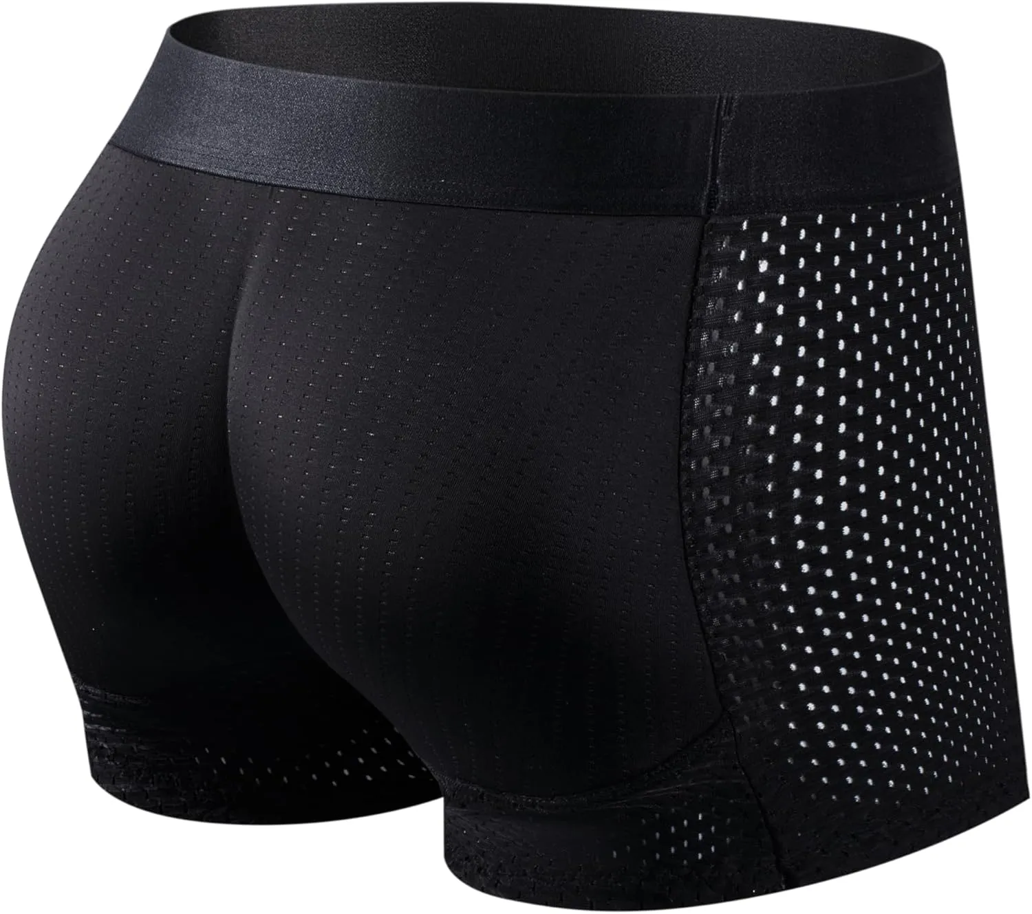 JOCKMAIL Mens Butt Padded Underwear Mens Mesh Shapewear Boxer Briefs with Butt Enhancing Pads