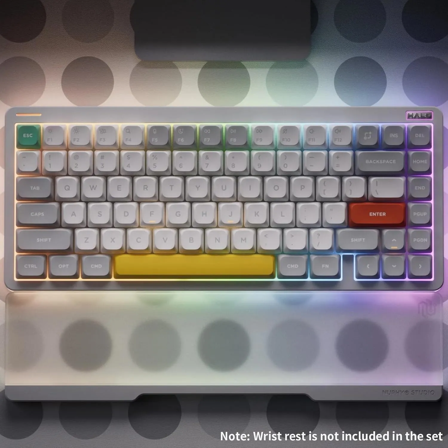 nuphy Halo75 V2 Mechancial Gaming Kyeboard,75% Wireless Hot Swappable Bluetooth Keyboard,83 Kyes RGB Backlit Keyboard,Support Bluetooth/2.4GHz/USB-C (White, Silent Red Clear-Top (45gf))