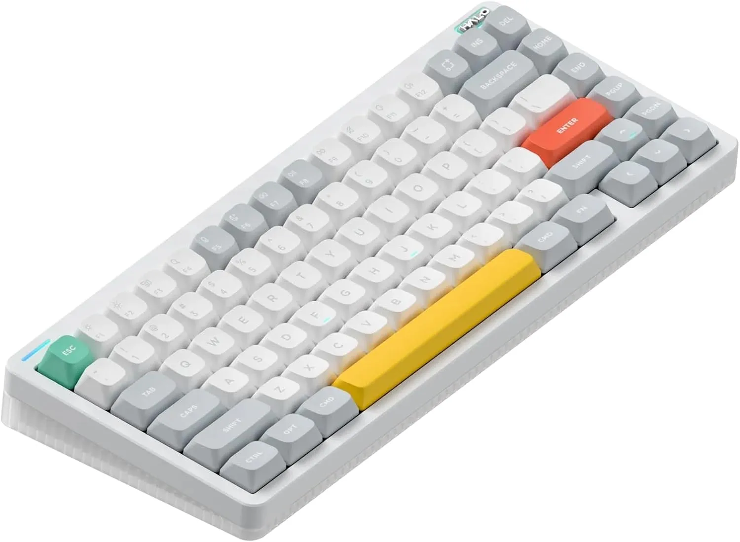 nuphy Halo75 V2 Mechancial Gaming Kyeboard,75% Wireless Hot Swappable Bluetooth Keyboard,83 Kyes RGB Backlit Keyboard,Support Bluetooth/2.4GHz/USB-C (White, Silent Red Clear-Top (45gf))