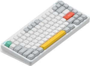nuphy Halo75 V2 Mechancial Gaming Kyeboard,75% Wireless Hot Swappable Bluetooth Keyboard,83 Kyes RGB Backlit Keyboard,Support Bluetooth/2.4GHz/USB-C (White, Silent Red Clear-Top (45gf))