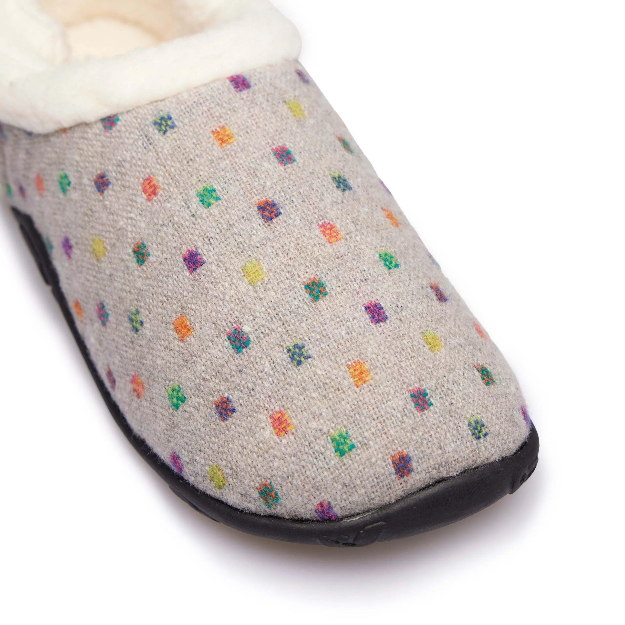 Olivia - Grey Multi Spot Women's Slippers