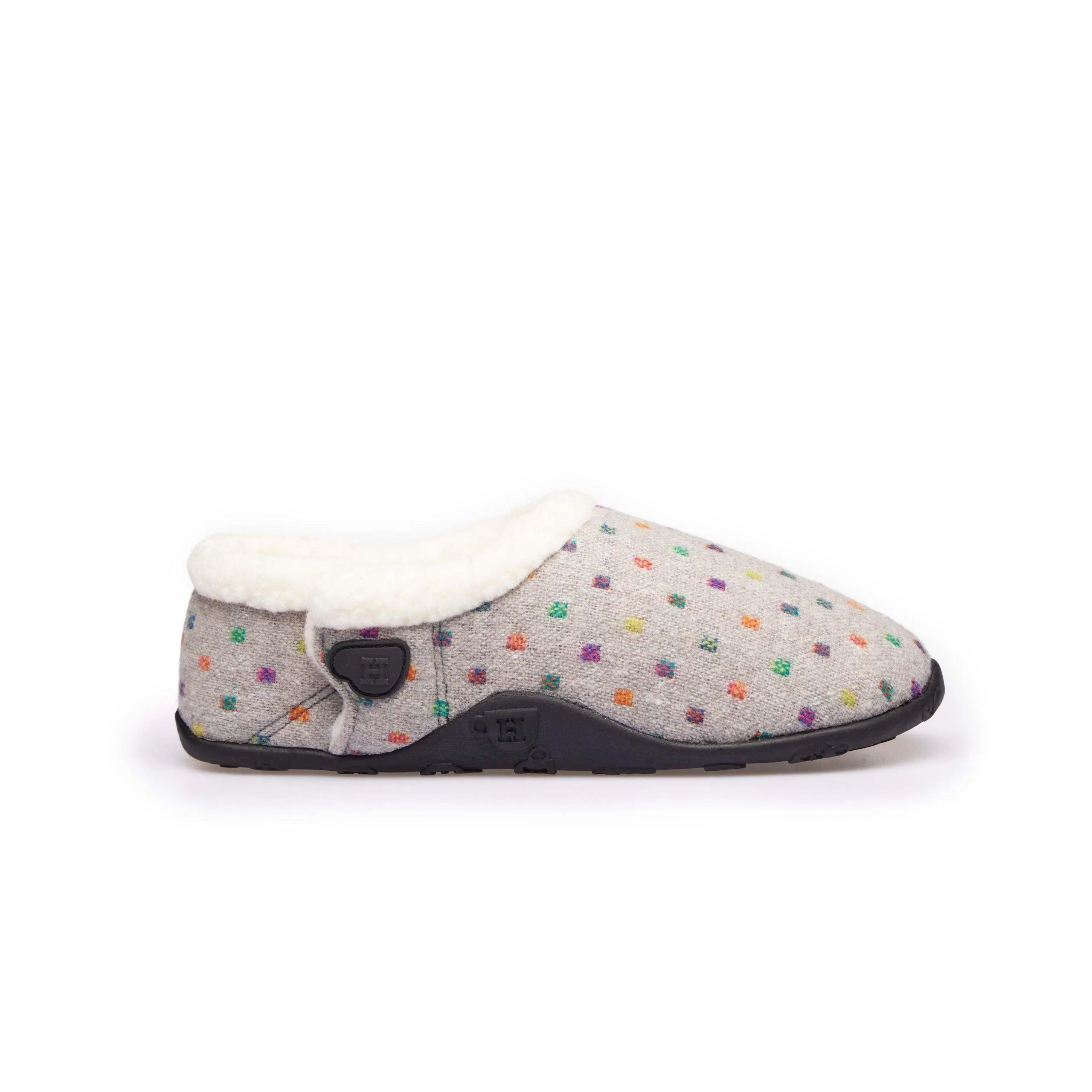 Olivia - Grey Multi Spot Women's Slippers