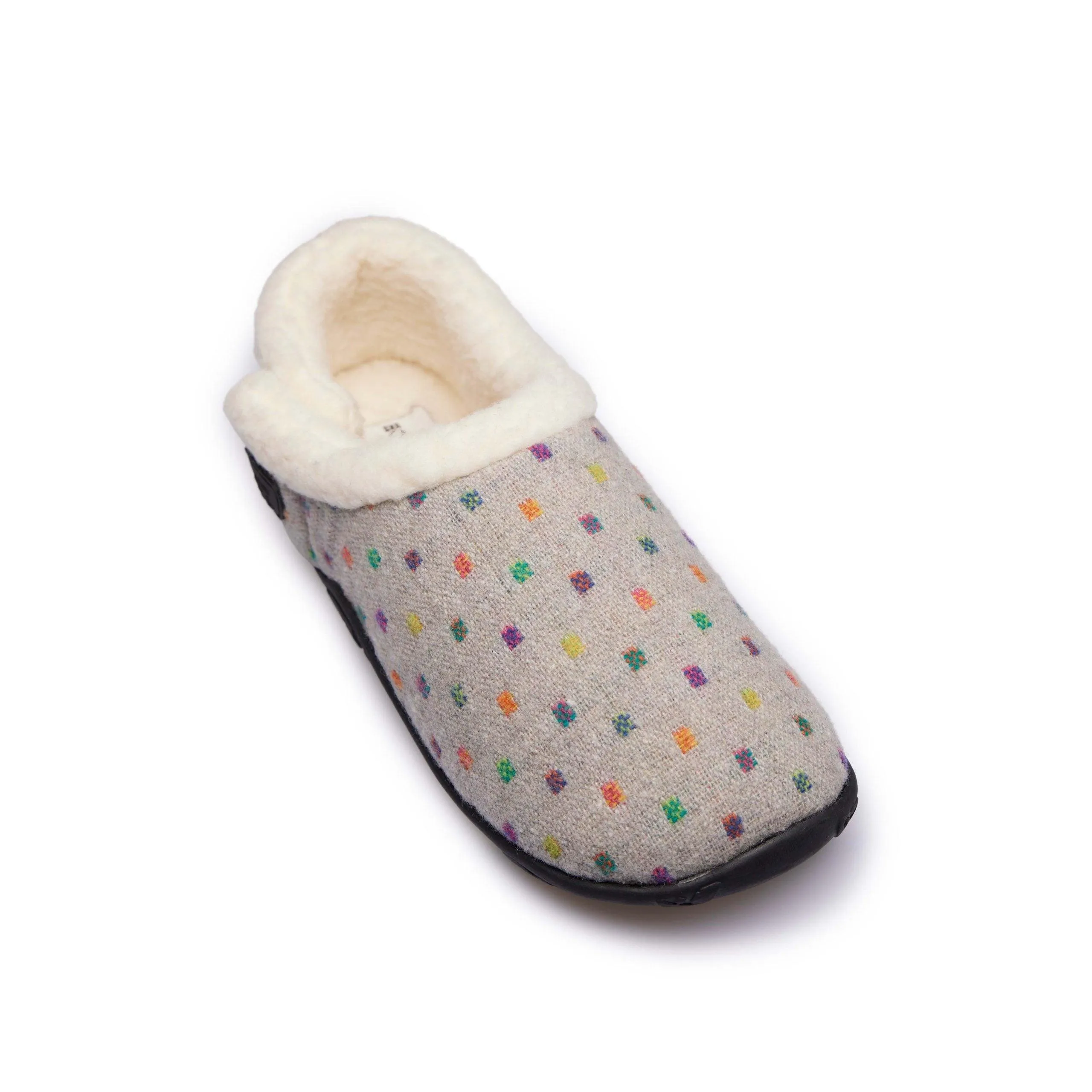 Olivia - Grey Multi Spot Women's Slippers