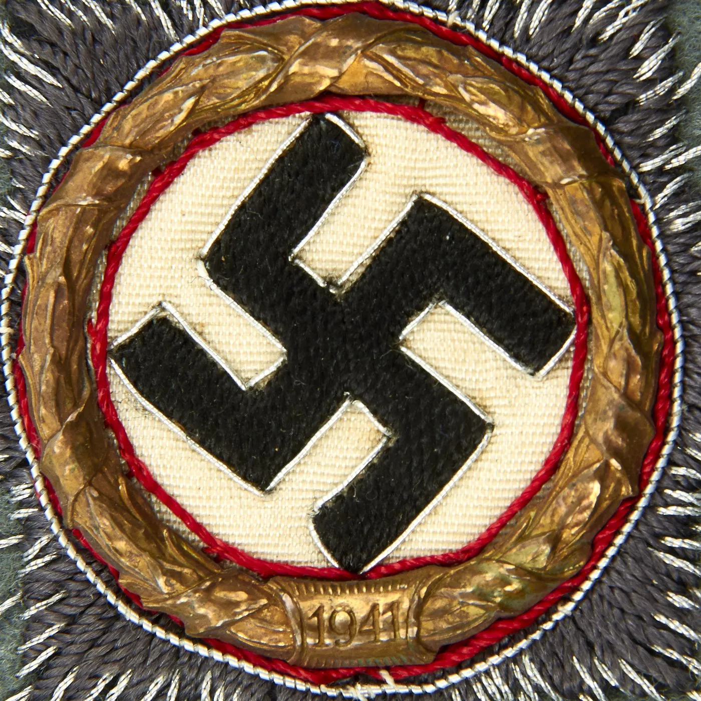 Original German WWII Gold German Cross Award Embroidered Cloth Badge
