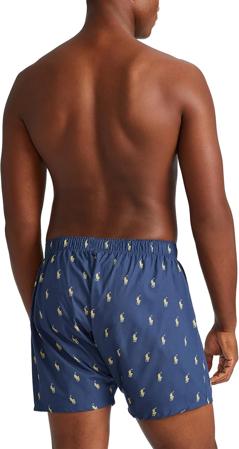 POLO RALPH LAUREN Men's Classic Fit Cotton Woven Boxers 3-Pack