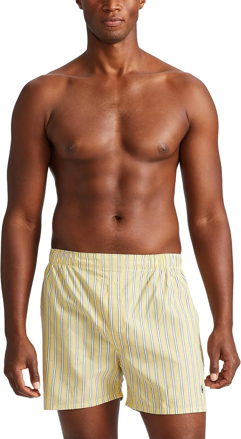 POLO RALPH LAUREN Men's Classic Fit Cotton Woven Boxers 3-Pack