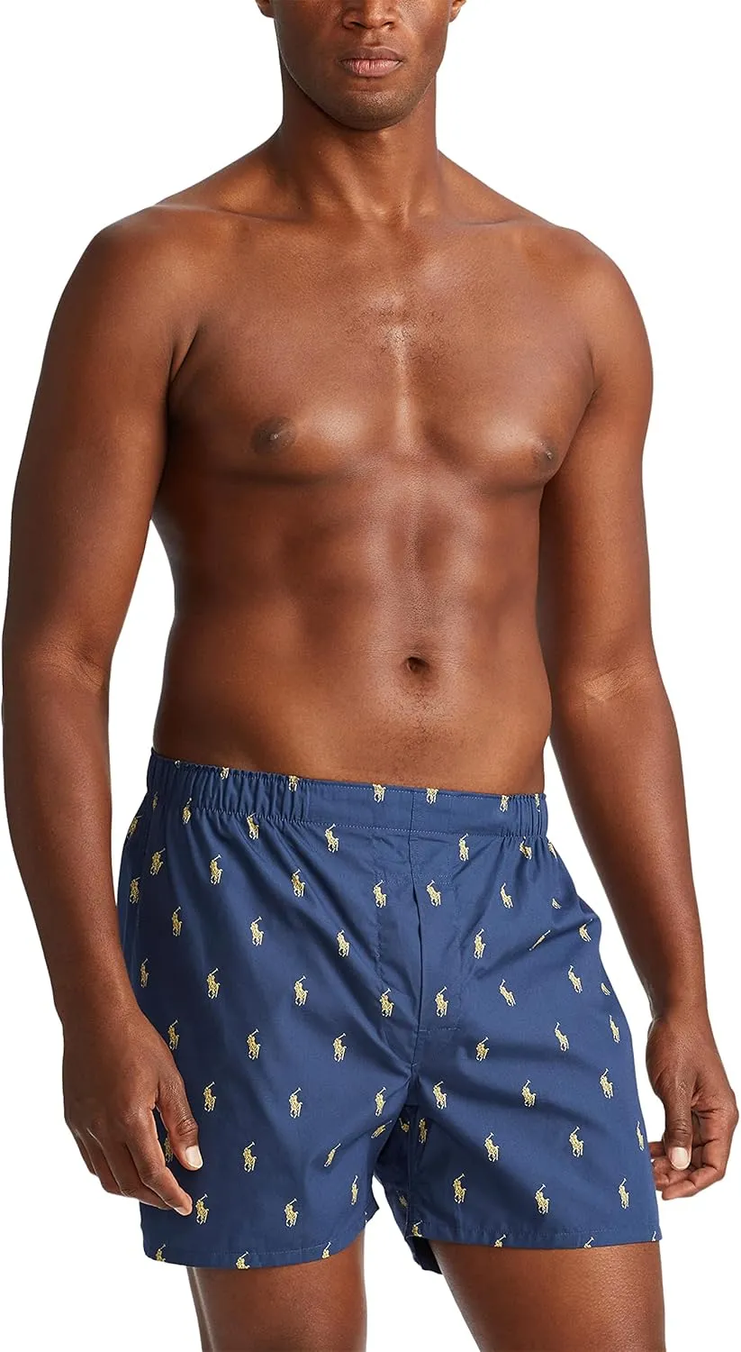 POLO RALPH LAUREN Men's Classic Fit Cotton Woven Boxers 3-Pack