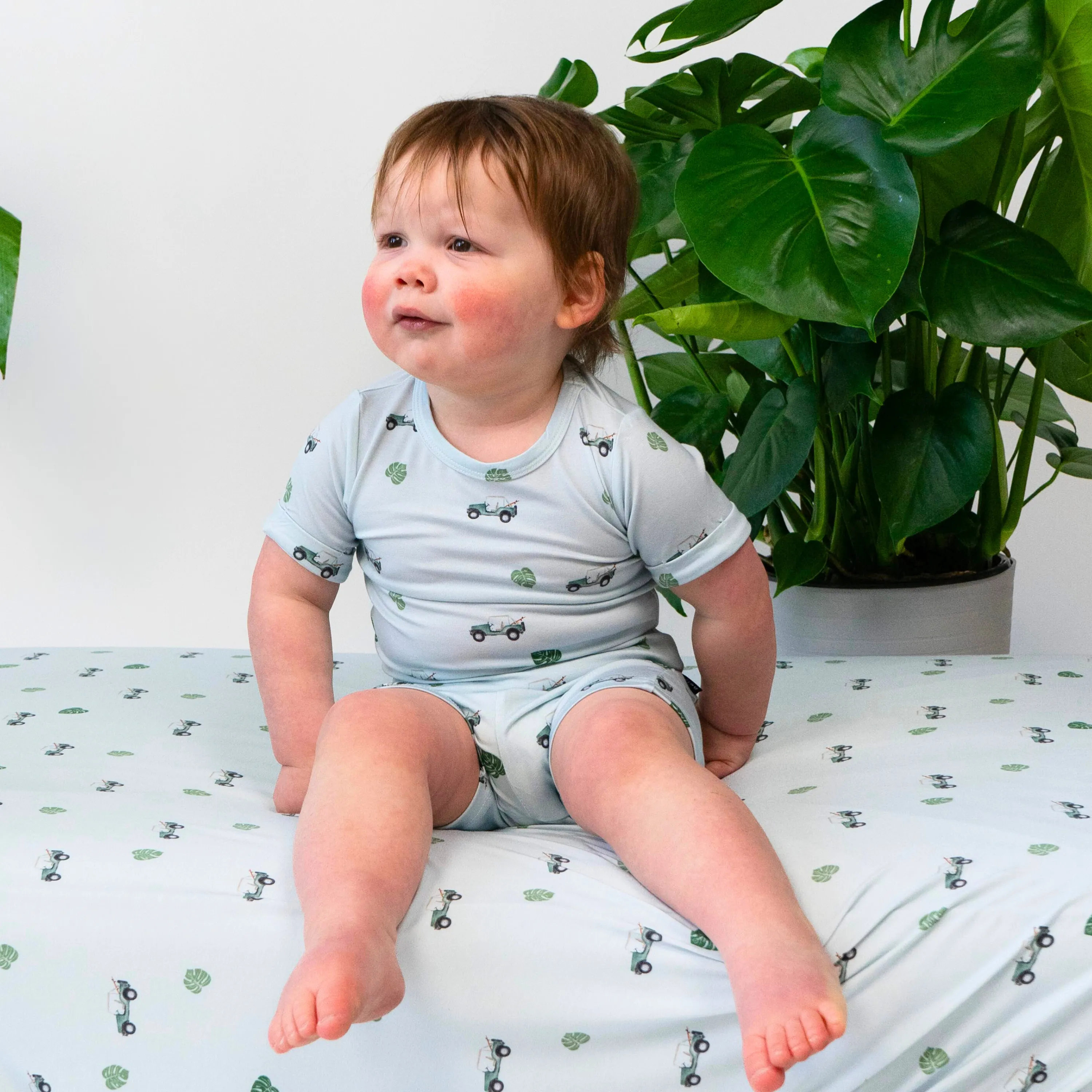 Summer PJ Set - Green Jeep
