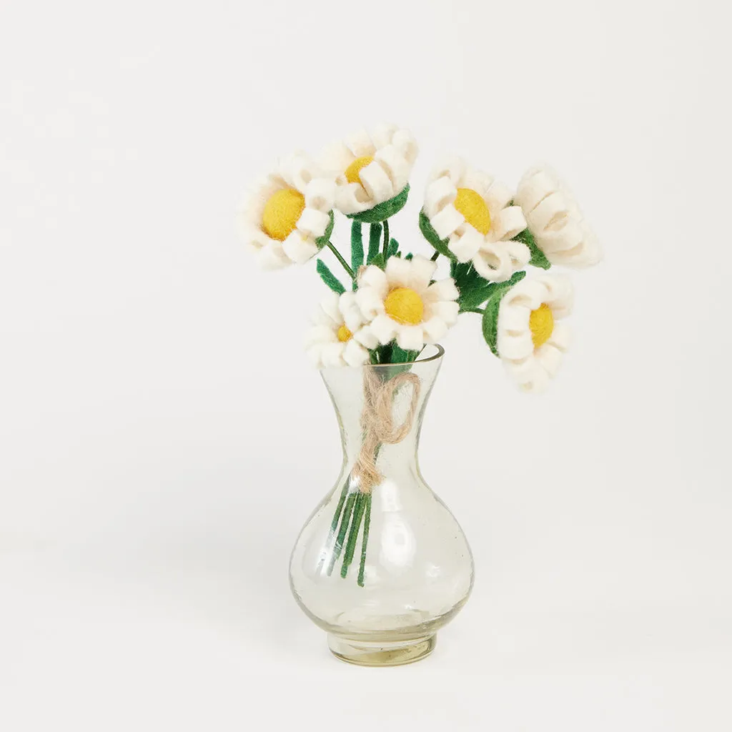 White Daisy Flower Bouquet with Vase