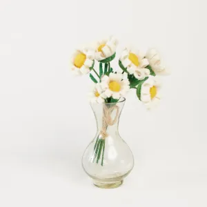 White Daisy Flower Bouquet with Vase