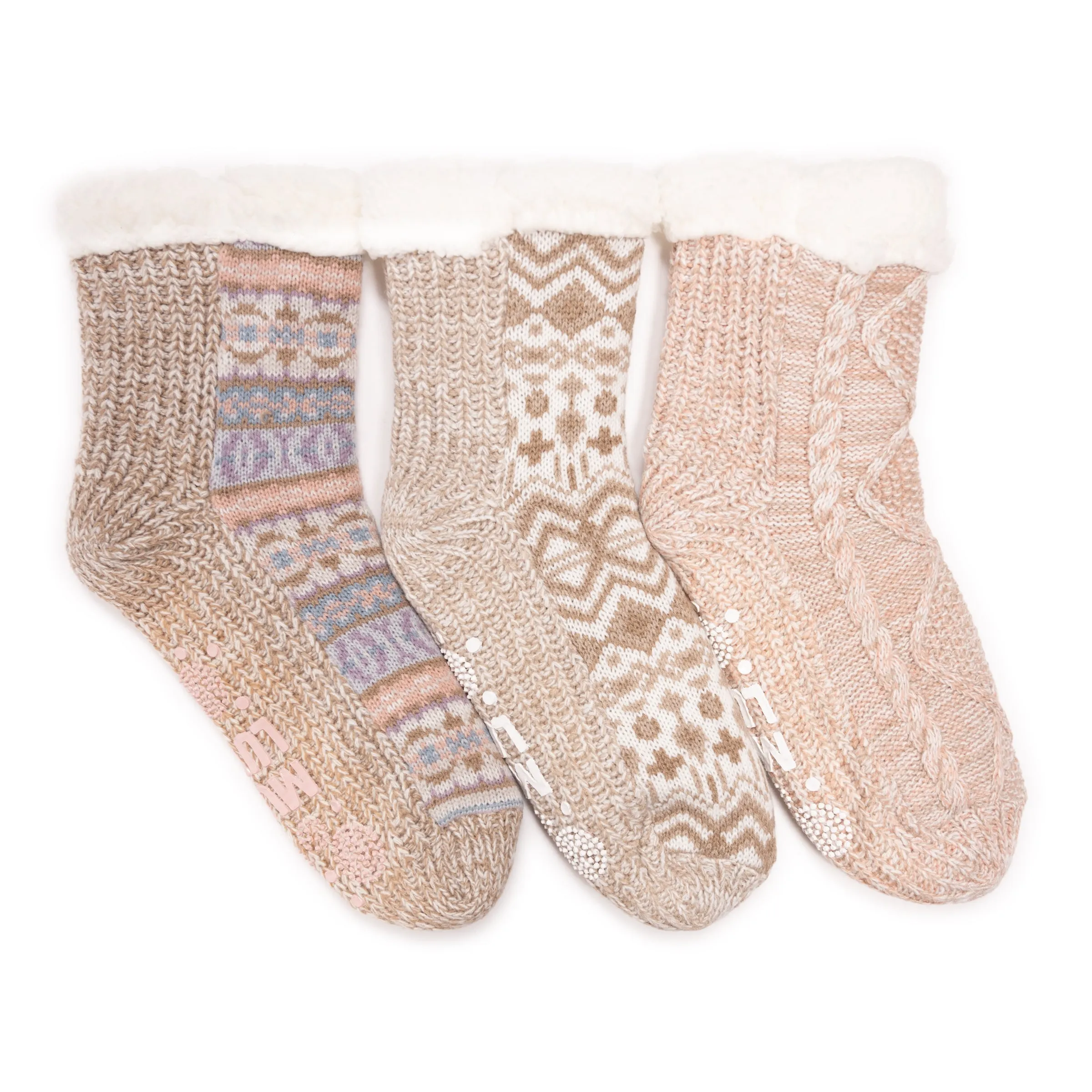 Women's 3 Pair Pack Pieced Cabin Socks
